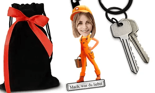 Personalized Craftsman-Style Keychain With Name And Profession Design