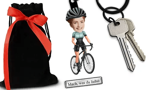 Personalized Cycling-Style Keychain With Name And Hobby Or Profession Design