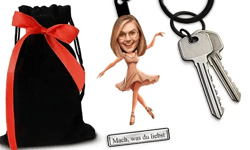 Personalized Comic-Style Keychain With Name And Dancing Design