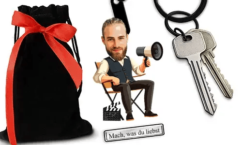 Personalized Comic-Style Keychain With Name And Director Design