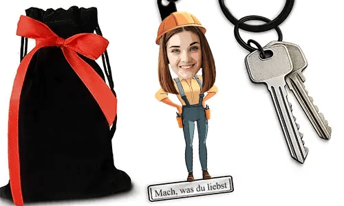 Personalized Engineer-Style Keychain With Name And Profession Design