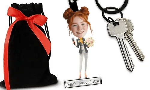 Personalized Comic-Style Keychain With Name And Event Manager Design