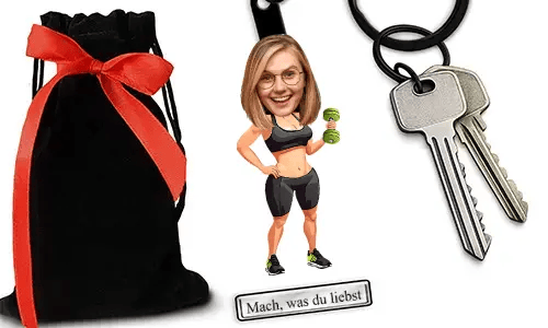 Personalized Fitness/Bodybuilding-Style Keychain With Name And Hobby Or Profession Design