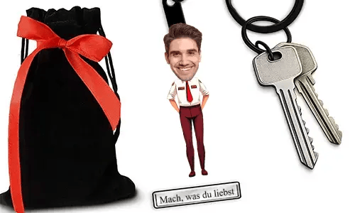 Personalized Comic-Style Keychain With Name And Flight Attendant Design