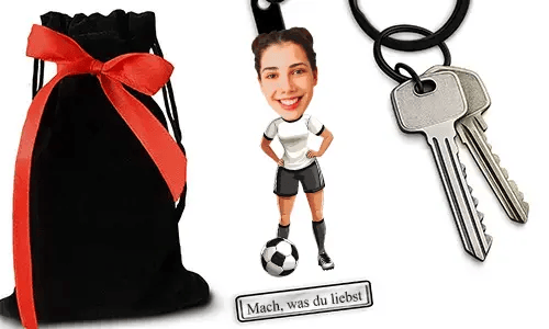 Personalized Football (Soccer)-Style Keychain With Name And Hobby Or Profession Design