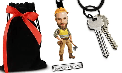 Personalized Comic-Style Keychain With Name And Forester Design