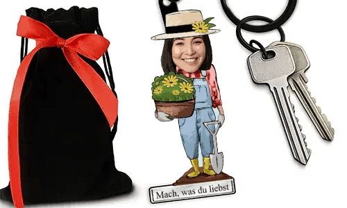 Personalized Gardening-Style Keychain With Name And Hobby Or Profession Design