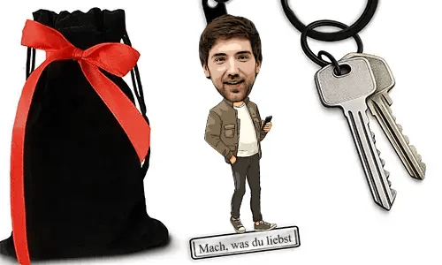 Personalized Comic-Style Keychain With Name And Going for a Walk Design