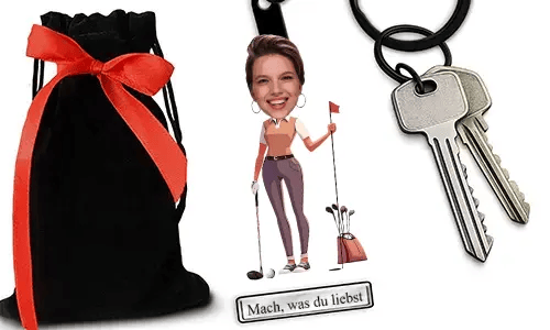 Personalized Golf-Style Keychain With Name And Hobby Or Profession Design