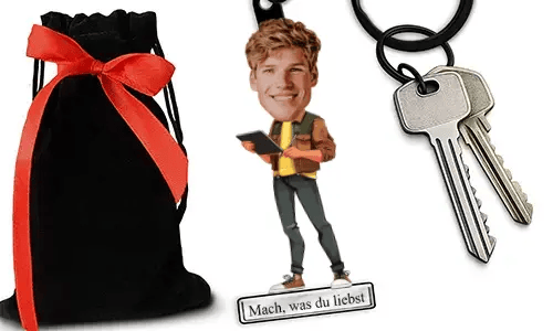 Personalized Comic-Style Keychain With Name And Graphic Designer Profession Design