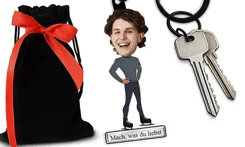 Personalized Ice Skating Keychain With Name And Hobby Or Profession Design