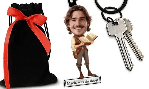 Personalized Comic-Style Keychain With Name And Interpreter Design