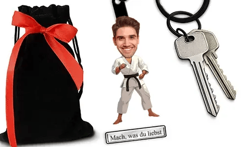 Personalized Karate-Keychain With Name And Hobby Or Profession Design