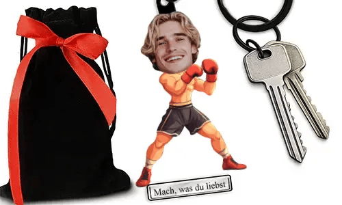 Personalized Kickboxing-Style Keychain With Name And Hobby Or Profession Design