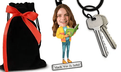 Personalized Kindergarten-Themed Keychain With Name And Hobby Or Profession Design