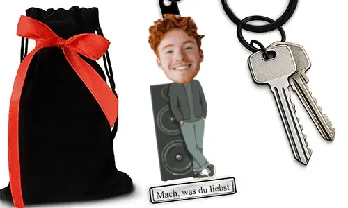 Personalized Music-Themed Keychain With Name And Hobby Design