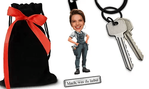 Personalized Cartoon-Style Keychain With Name And Mechanic Design