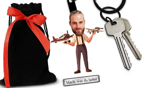 Personalized Model Airplanes Keychain With Name And Hobby Or Profession Design