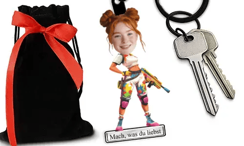 Personalized Paintball-Style Keychain With Name And Hobby Or Profession Design