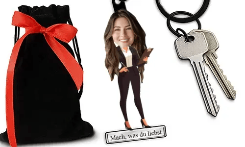 Personalized Comic-Style Keychain With Name And Personnel Manager Design