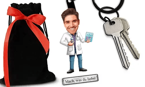 Personalized Comic-Style Keychain With Name And Pharmacist Design