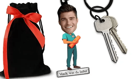 Personalized Comic-Style Keychain With Name And Physiotherapist Design