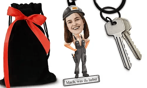 Personalized Comic-Style Keychain With Name And Plumber Design
