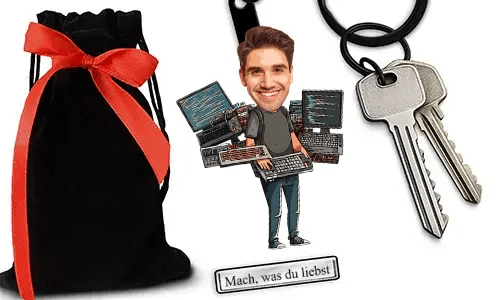 Personalized Comic-Style Keychain With Name And Programmer Design