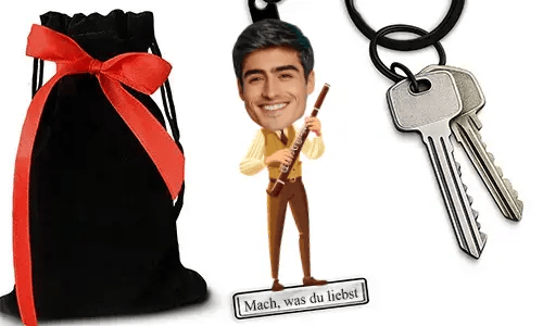 Personalized Recorder-Style Keychain With Name And Hobby Or Profession Design