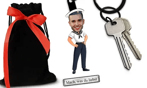 Personalized Sailor-Style Keychain With Name And Hobby Or Profession Design