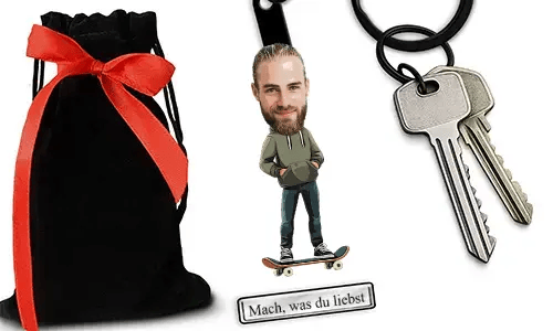 Personalized Skateboarding-Style Keychain With Name And Hobby Or Profession Design