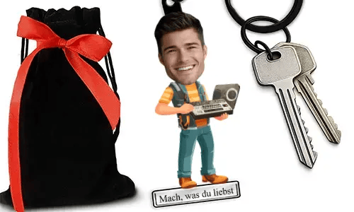 Personalized Comic-Style Keychain With Name And Sound Engineer Design