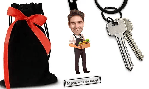 Personalized Supermarket Salesperson Keychain With Name And Profession Design
