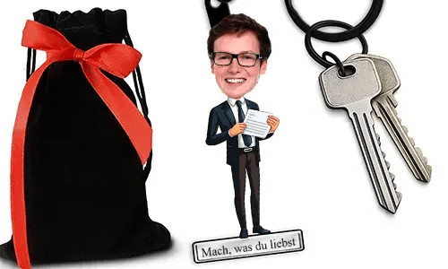 Personalized Comic-Style Keychain With Name And Tax Consultant Design