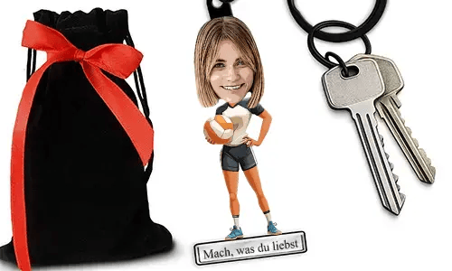 Personalized Volleyball-Style Keychain With Name And Hobby Or Profession Design