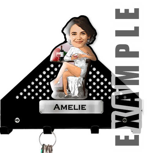 Portachiavi da parete personalizzato con il tuo hobby e il tuo lavoro in stile fumettistico