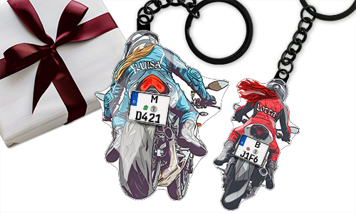 Personalised sport motorcycle keychain for your daughter