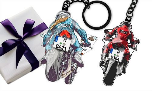 Sportmotorrad-Schlüsselanhänger – Geschenk für ein schönes Paar