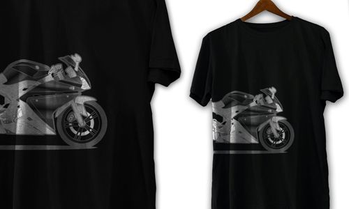 T-shirt with motorcycle design