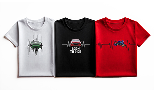 T-shirt with car, motorcycle or truck