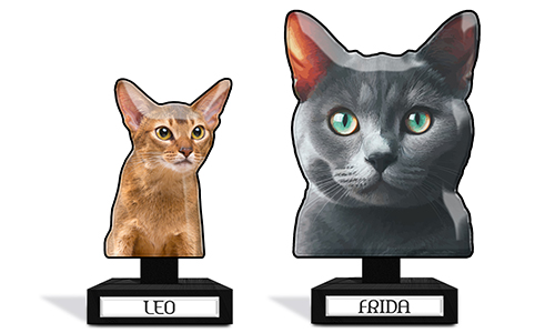 Personalisierte Tischdekoration für einen Katzenbesitzer – mit Foto deiner Katze und ihrem Namen