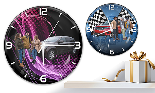 Coolline wall clock with car/photo for best friends