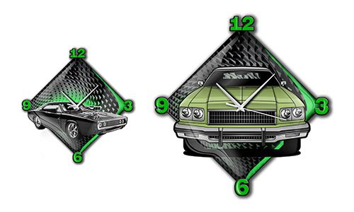 Moderne Wanduhr mit Auto-Motiv