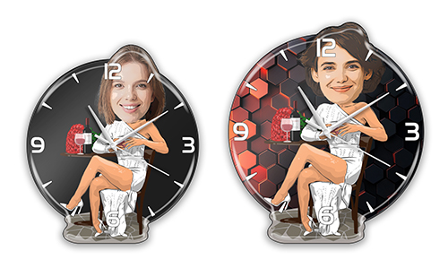 Personalisierte Wanduhr Comic Hobby - Abendessen