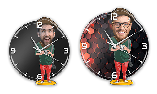 Personalisierte Wanduhr Comic Hobby - Fotograf